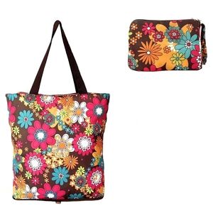 Floral Foldable Tote Bag - Multicolor